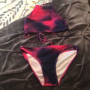 Multi colored halter bikini set